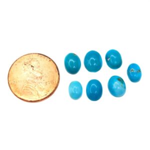 Cab436 - Sleeping Beauty Turquoise Cabochons from Globe, Arizona.  This seven stone parcel weighs 6.70 ct.